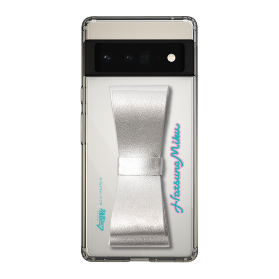 Slim Protection Case - STAND & RING RIBBON Silver［ HATSUNE MIKU - Ribbon - Logo ］