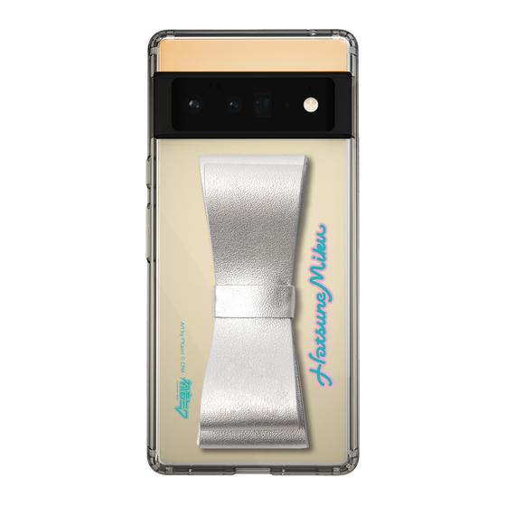 Slim Protection Case - STAND & RING RIBBON Silver［ HATSUNE MIKU - Ribbon - Logo ］