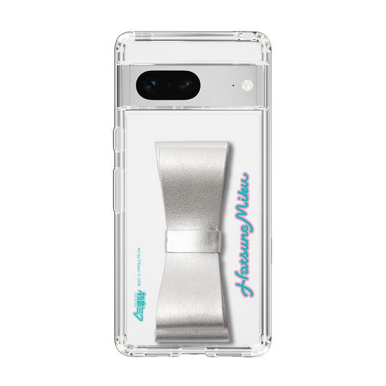 Slim Protection Case - STAND & RING RIBBON Silver［ HATSUNE MIKU - Ribbon - Logo ］