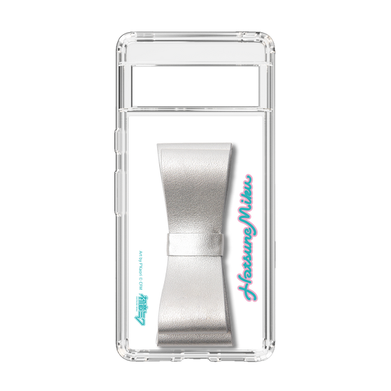 Slim Protection Case - STAND & RING RIBBON Silver［ HATSUNE MIKU - Ribbon - Logo ］