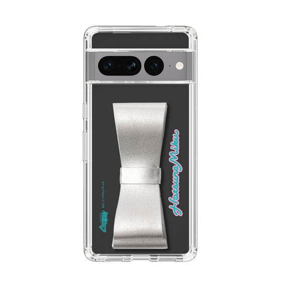 Slim Protection Case - STAND & RING RIBBON Silver［ HATSUNE MIKU - Ribbon - Logo ］
