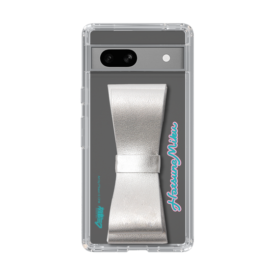 Slim Protection Case - STAND & RING RIBBON Silver［ HATSUNE MIKU - Ribbon - Logo ］
