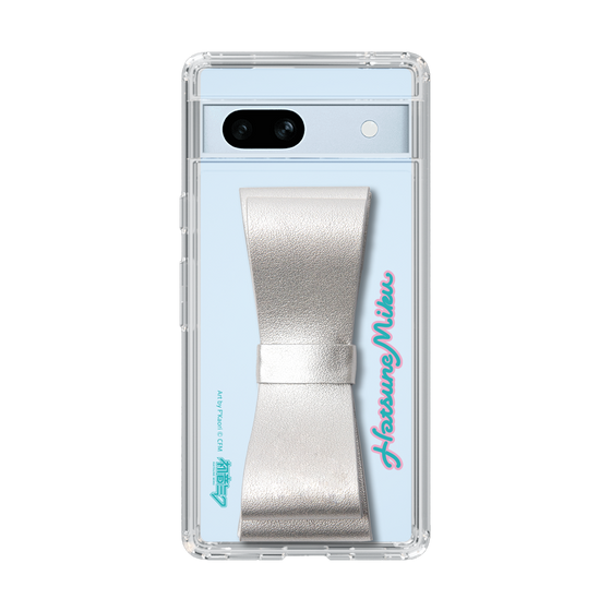 Slim Protection Case - STAND & RING RIBBON Silver［ HATSUNE MIKU - Ribbon - Logo ］