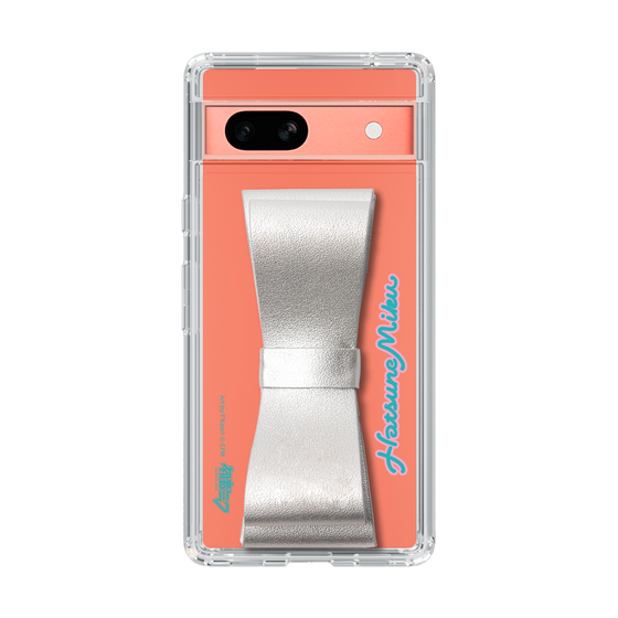 Slim Protection Case - STAND & RING RIBBON Silver［ HATSUNE MIKU - Ribbon - Logo ］