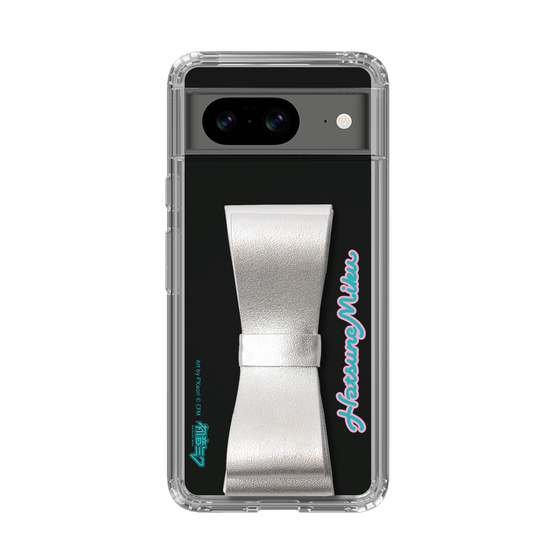 Slim Protection Case - STAND & RING RIBBON Silver［ HATSUNE MIKU - Ribbon - Logo ］