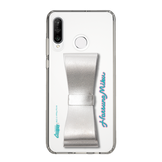 Slim Protection Case - STAND & RING RIBBON Silver［ HATSUNE MIKU - Ribbon - Logo ］