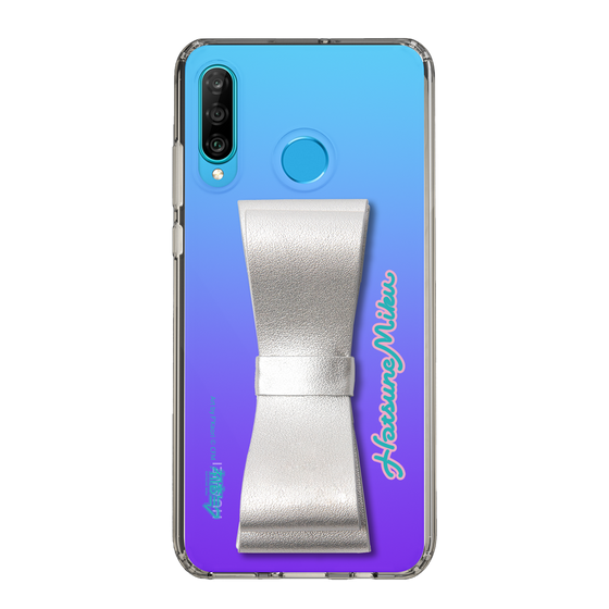 Slim Protection Case - STAND & RING RIBBON Silver［ HATSUNE MIKU - Ribbon - Logo ］