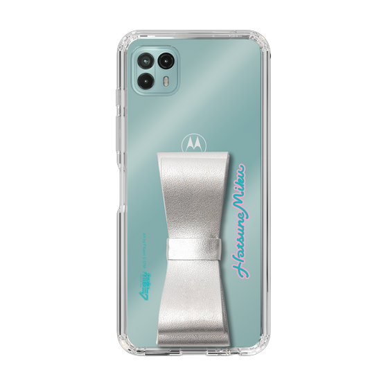 Slim Protection Case - STAND & RING RIBBON Silver［ HATSUNE MIKU - Ribbon - Logo ］