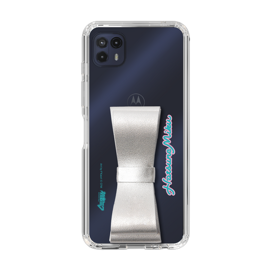 Slim Protection Case - STAND & RING RIBBON Silver［ HATSUNE MIKU - Ribbon - Logo ］