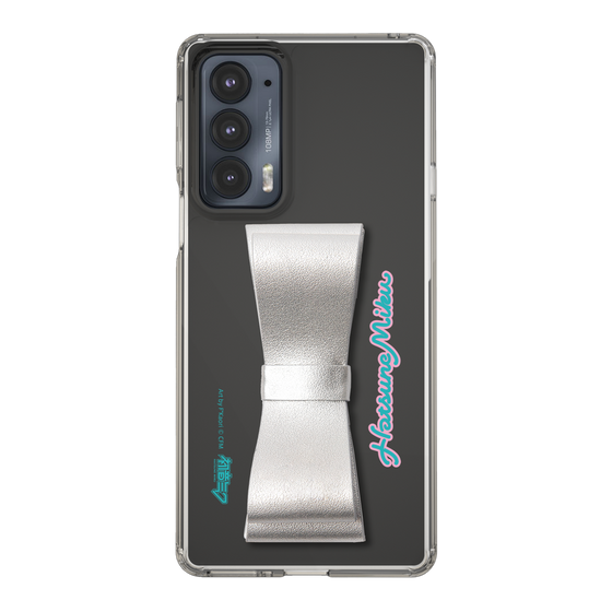 Slim Protection Case - STAND & RING RIBBON Silver［ HATSUNE MIKU - Ribbon - Logo ］