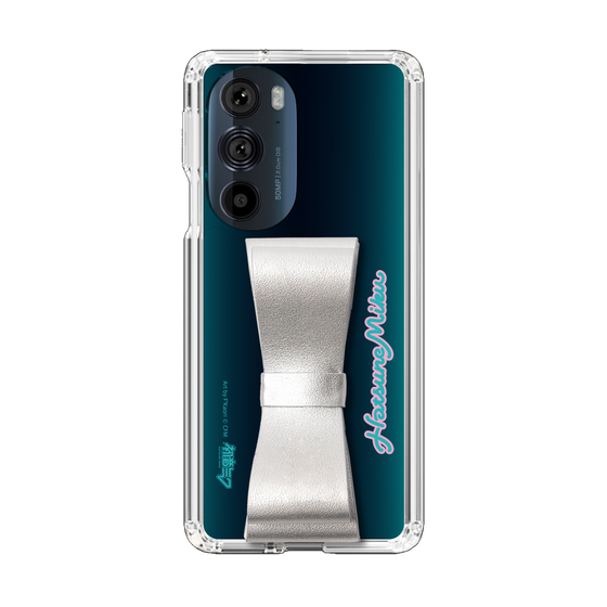 Slim Protection Case - STAND & RING RIBBON Silver［ HATSUNE MIKU - Ribbon - Logo ］