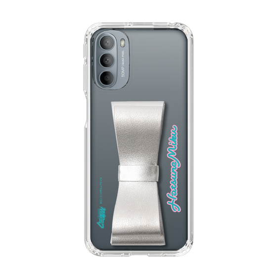 Slim Protection Case - STAND & RING RIBBON Silver［ HATSUNE MIKU - Ribbon - Logo ］