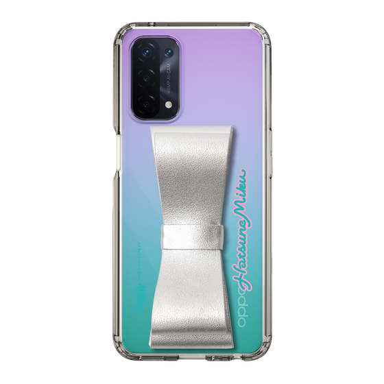 Slim Protection Case - STAND & RING RIBBON Silver［ HATSUNE MIKU - Ribbon - Logo ］