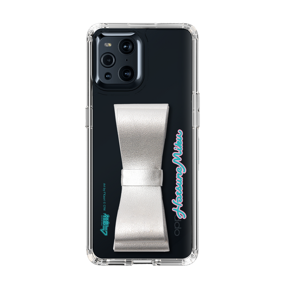 Slim Protection Case - STAND & RING RIBBON Silver［ HATSUNE MIKU - Ribbon - Logo ］