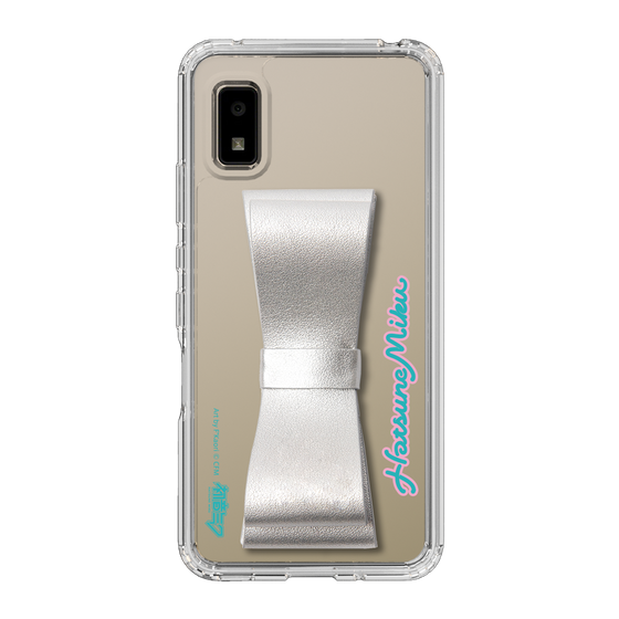 Slim Protection Case - STAND & RING RIBBON Silver［ HATSUNE MIKU - Ribbon - Logo ］