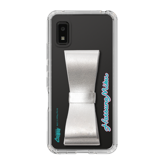 Slim Protection Case - STAND & RING RIBBON Silver［ HATSUNE MIKU - Ribbon - Logo ］