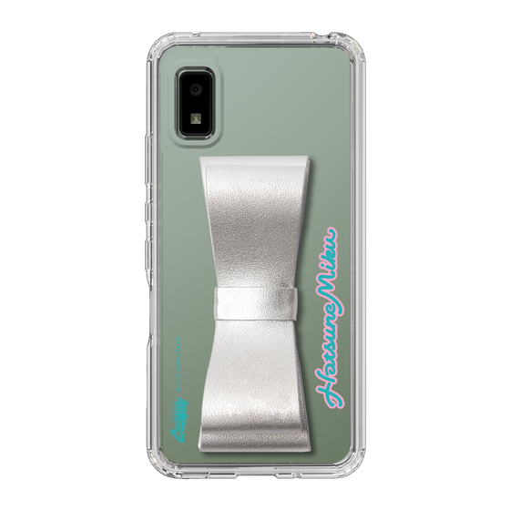 Slim Protection Case - STAND & RING RIBBON Silver［ HATSUNE MIKU - Ribbon - Logo ］