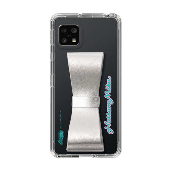 Slim Protection Case - STAND & RING RIBBON Silver［ HATSUNE MIKU - Ribbon - Logo ］