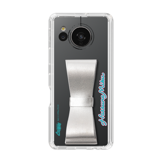 Slim Protection Case - STAND & RING RIBBON Silver［ HATSUNE MIKU - Ribbon - Logo ］