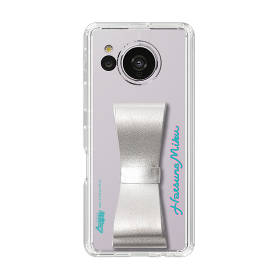 Slim Protection Case - STAND & RING RIBBON Silver［ HATSUNE MIKU - Ribbon - Logo ］