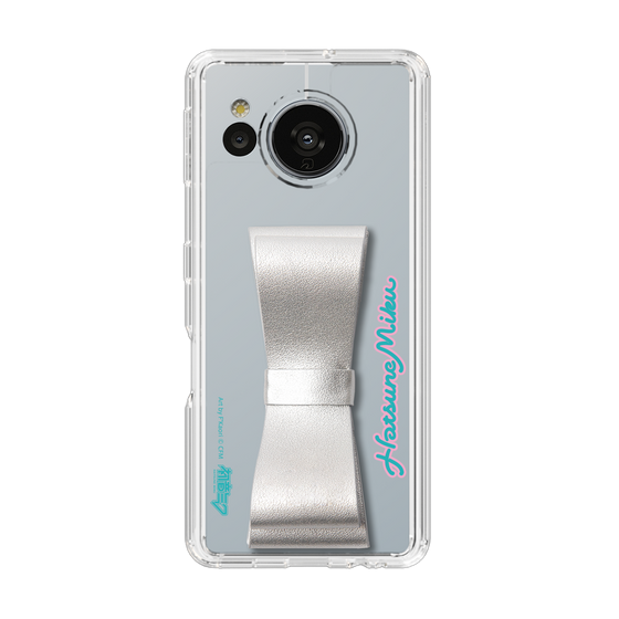 Slim Protection Case - STAND & RING RIBBON Silver［ HATSUNE MIKU - Ribbon - Logo ］