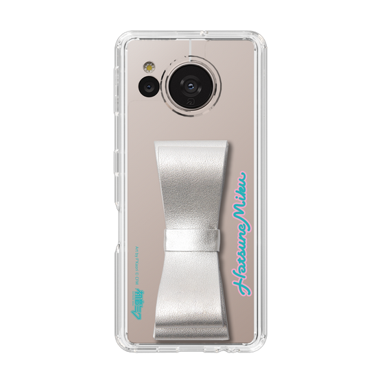 Slim Protection Case - STAND & RING RIBBON Silver［ HATSUNE MIKU - Ribbon - Logo ］