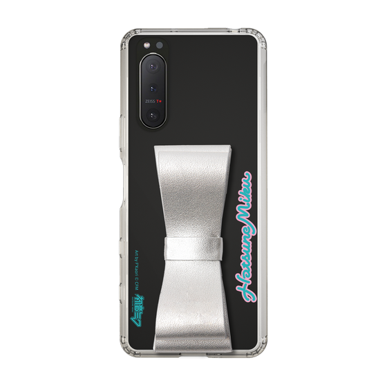 Slim Protection Case - STAND & RING RIBBON Silver［ HATSUNE MIKU - Ribbon - Logo ］