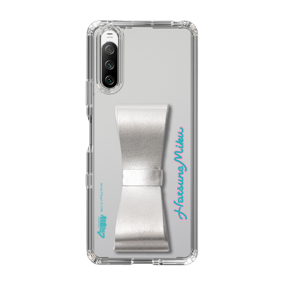 Slim Protection Case - STAND & RING RIBBON Silver［ HATSUNE MIKU - Ribbon - Logo ］