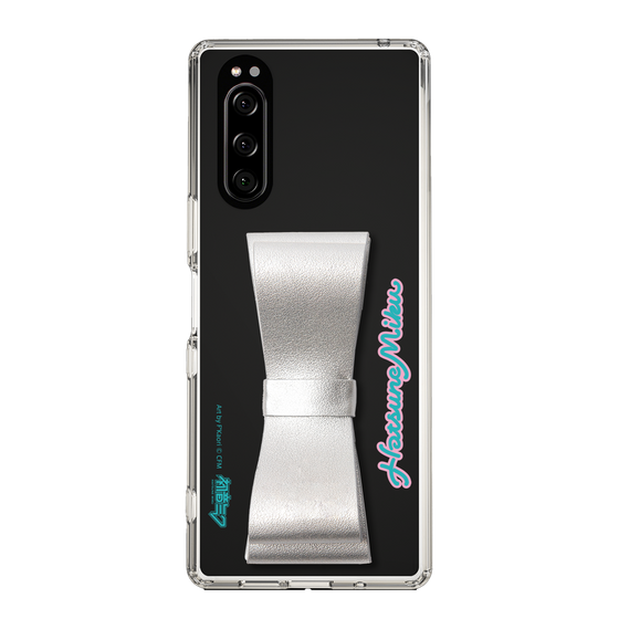 Slim Protection Case - STAND & RING RIBBON Silver［ HATSUNE MIKU - Ribbon - Logo ］