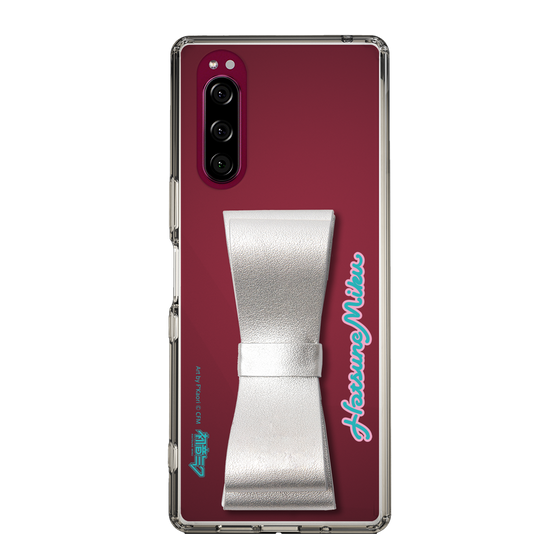 Slim Protection Case - STAND & RING RIBBON Silver［ HATSUNE MIKU - Ribbon - Logo ］