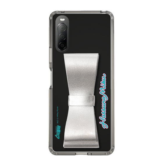 Slim Protection Case - STAND & RING RIBBON Silver［ HATSUNE MIKU - Ribbon - Logo ］