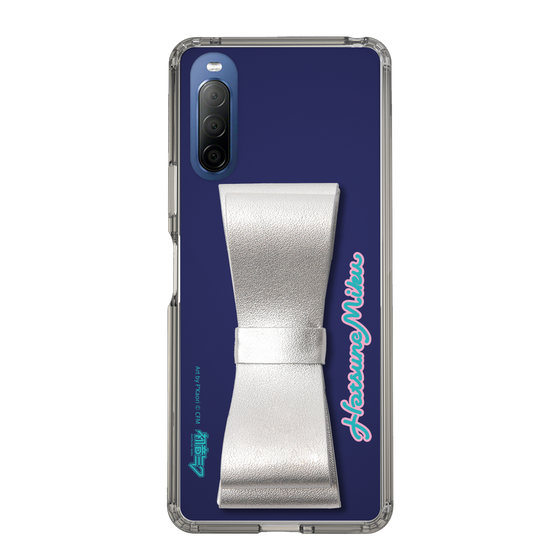 Slim Protection Case - STAND & RING RIBBON Silver［ HATSUNE MIKU - Ribbon - Logo ］