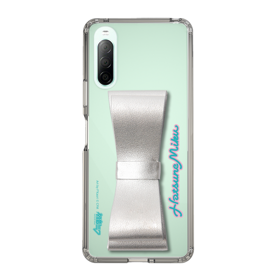 Slim Protection Case - STAND & RING RIBBON Silver［ HATSUNE MIKU - Ribbon - Logo ］