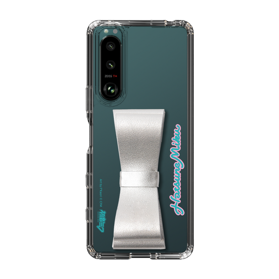Slim Protection Case - STAND & RING RIBBON Silver［ HATSUNE MIKU - Ribbon - Logo ］