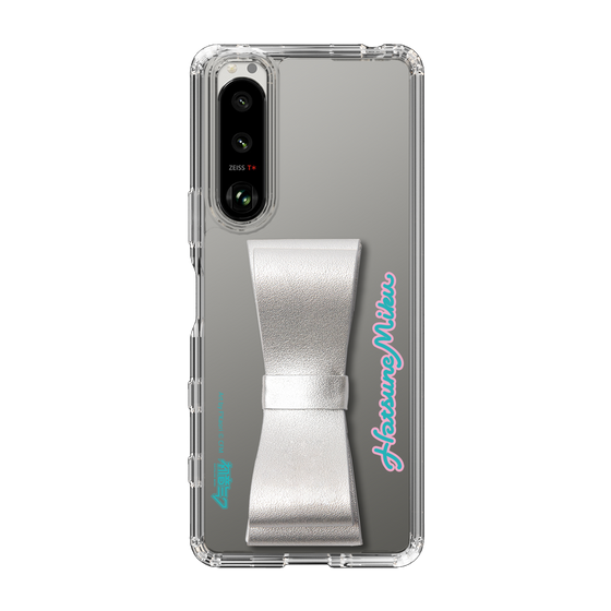 Slim Protection Case - STAND & RING RIBBON Silver［ HATSUNE MIKU - Ribbon - Logo ］