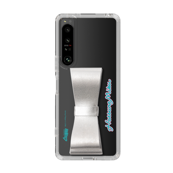 Slim Protection Case - STAND & RING RIBBON Silver［ HATSUNE MIKU - Ribbon - Logo ］