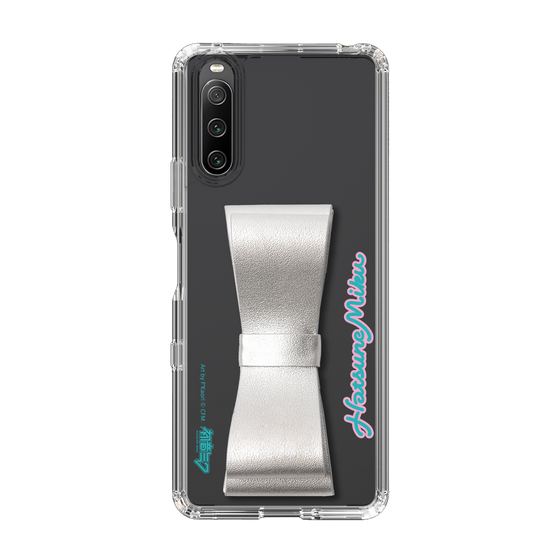 Slim Protection Case - STAND & RING RIBBON Silver［ HATSUNE MIKU - Ribbon - Logo ］