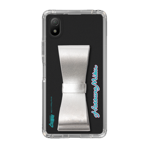 Slim Protection Case - STAND & RING RIBBON Silver［ HATSUNE MIKU - Ribbon - Logo ］