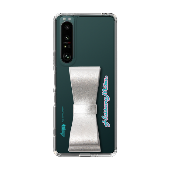 Slim Protection Case - STAND & RING RIBBON Silver［ HATSUNE MIKU - Ribbon - Logo ］