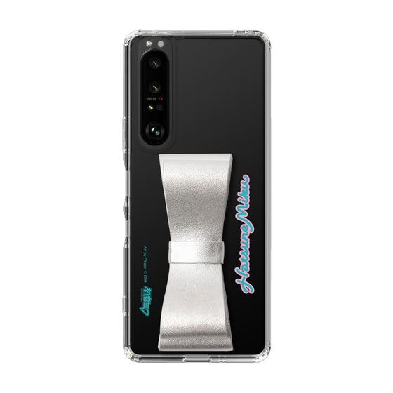 Slim Protection Case - STAND & RING RIBBON Silver［ HATSUNE MIKU - Ribbon - Logo ］