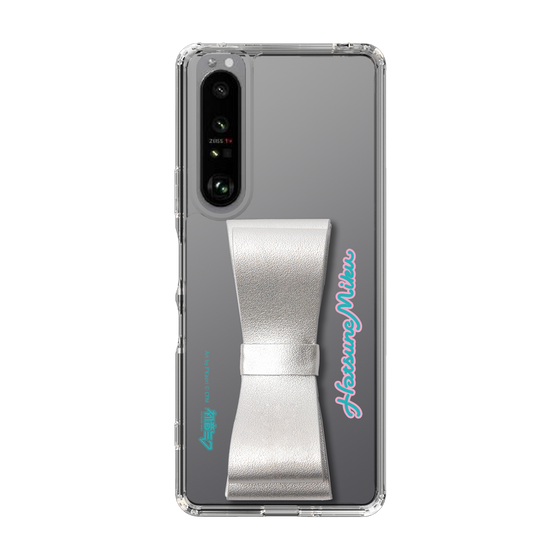 Slim Protection Case - STAND & RING RIBBON Silver［ HATSUNE MIKU - Ribbon - Logo ］