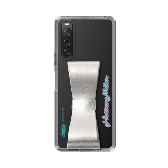 Slim Protection Case - STAND & RING RIBBON Silver［ HATSUNE MIKU - Ribbon - Logo ］