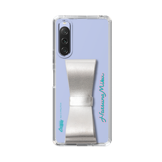 Slim Protection Case - STAND & RING RIBBON Silver［ HATSUNE MIKU - Ribbon - Logo ］