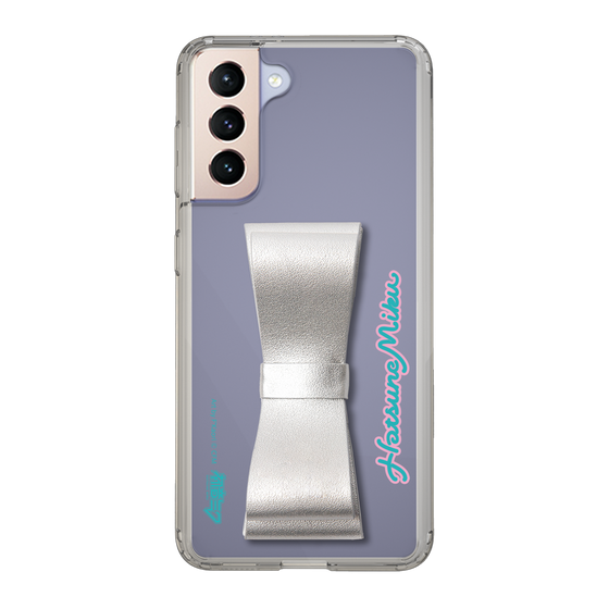 Slim Protection Case - STAND & RING RIBBON Silver［ HATSUNE MIKU - Ribbon - Logo ］