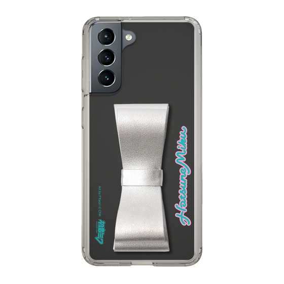 Slim Protection Case - STAND & RING RIBBON Silver［ HATSUNE MIKU - Ribbon - Logo ］