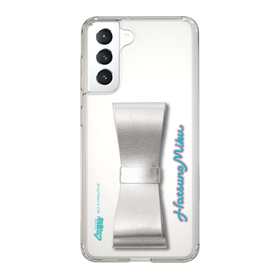 Slim Protection Case - STAND & RING RIBBON Silver［ HATSUNE MIKU - Ribbon - Logo ］