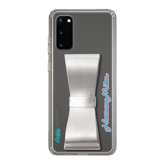 Slim Protection Case - STAND & RING RIBBON Silver［ HATSUNE MIKU - Ribbon - Logo ］