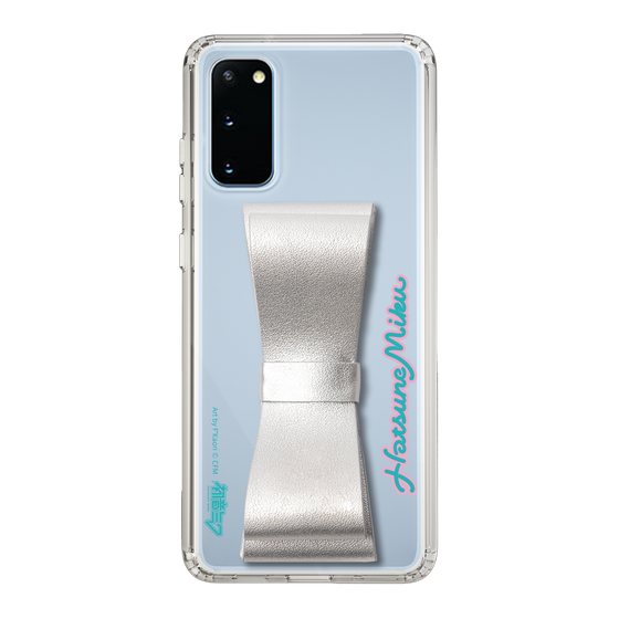 Slim Protection Case - STAND & RING RIBBON Silver［ HATSUNE MIKU - Ribbon - Logo ］