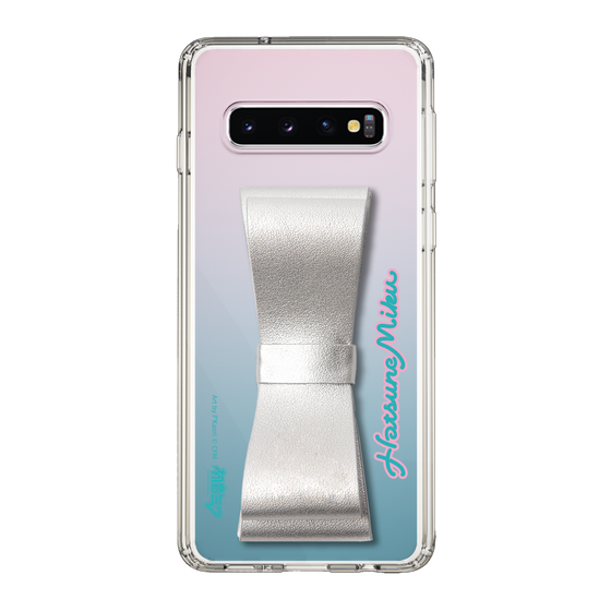 Slim Protection Case - STAND & RING RIBBON Silver［ HATSUNE MIKU - Ribbon - Logo ］