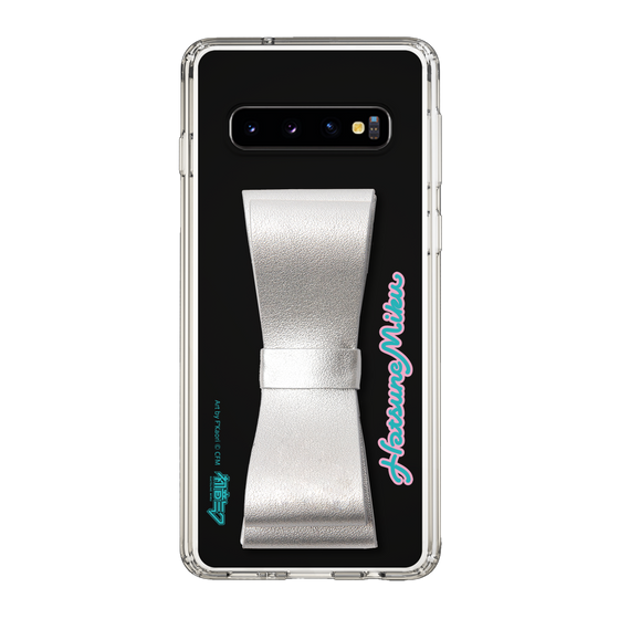 Slim Protection Case - STAND & RING RIBBON Silver［ HATSUNE MIKU - Ribbon - Logo ］